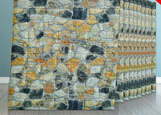 Papel pintado de la espuma de los 50*50CM Moistureprooof 3D PE, etiquetas engomadas de la espuma de la pared 3D para el edificio de oficinas